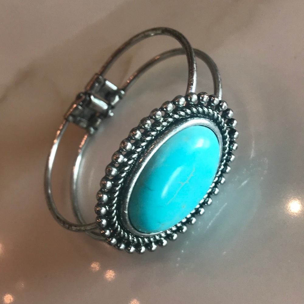 Distressed Turquoise Cuff Bracelet